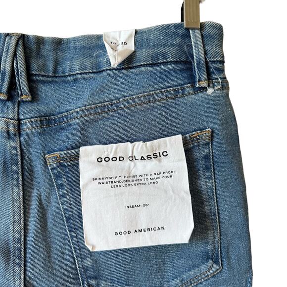 NWT Good American Women's Good Classic Distressed Jeans Size 10/30 Casual - Picture 7 of 8